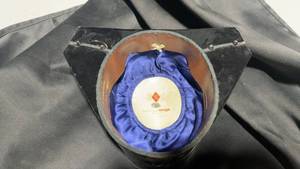 lot 232 image: Vintage G.C. Moya Black Dapper Top Hat with Blue Satin Interior