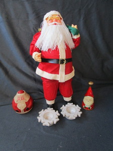 Clothtique & Wooden Santas, Candle Holders