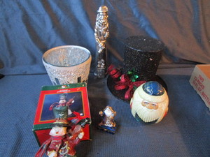Tin Hat, Silver Santa, Trinket Box