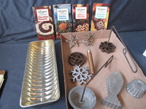 Rosette iron & Molds, Cake Pan, Cook books
