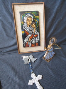 Framed Tile, Angel, Cross