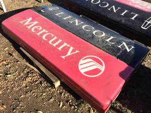 lot 124 image: Lincoln Mercury Commercial Sign 72 x 48