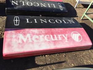 lot 125 image: Lincoln Mercury Commercial Sign 72 x 48