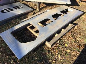 lot 132 image: Large Ram Metal Sign 82 x 32