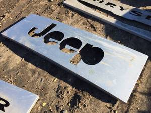 lot 140 image: Large Jeep Metal Sign 82 x 32