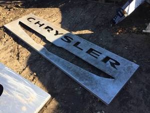 lot 141 image: Large Chrysler Metal Sign 99 x 30