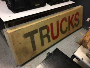 lot 143 image: Trucks - Large Acrylic Sign 8 x 30