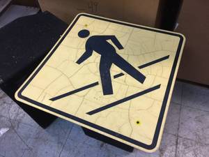 lot 184 image: Large Pedestrian Sign - 30 x 30