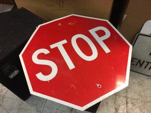 lot 187 image: Large Stop Sign 30 x 30