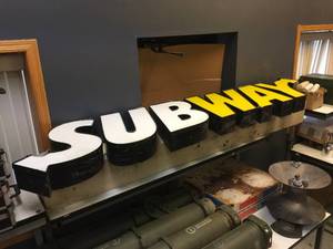 lot 213 image: Commercial Subway Sign