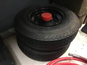 lot 228 image: Pair Like New UtilityTrailer Wheels 4.80-8