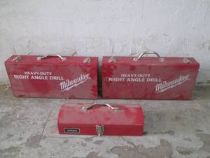 (3) empty Metal top carry tool box ...