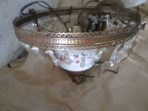 Vintage metal and milk style glass ...