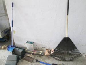 Broom, leaf rake, indooroutdoor li...
