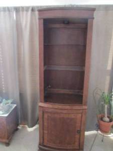 Wood bookcase cabinet with glass ti...