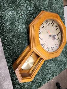 Octagonal School Clock made of oak