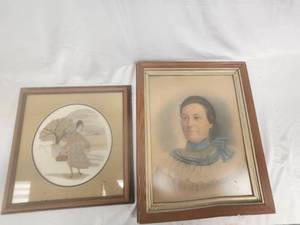 lot 158 image: Portrait and Cross Stitch