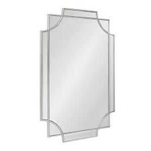 Kate and Laurel Minuette 36 in. x 24 in. Modern Scalloped Rectangle Framed Silver Wall Accent Mirror Customer Returns See Pictures