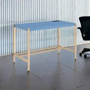 HomeRoots 42 in. Rectangular Navy-Blue Manufactured Wood Writing Desk   Customer Returns See Pictures