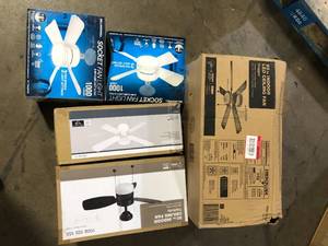 Lot of Assorted Ceiling Lighting Fans Various Models and Conditions   Customer Returns See Picture