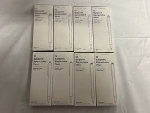 8 x 12 Packs Ballpoint Retractable Pens - Blue