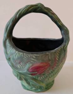 lot 73 image: Weller Malverne Ohio Pottery Basket