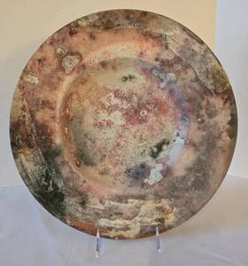 lot 77 image: Mauve & Charcoal Pottery Platter  Wall Decor