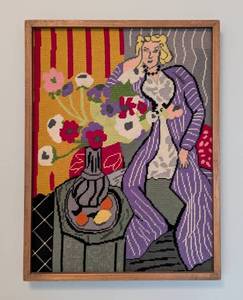 lot 157 image: Small Framed Purple Robe by Matisse Needlepoint