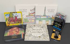 lot 135 image: New Adult Coloring Books with Color Pencils and Markers