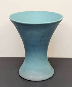 lot 129 image: Vintage Van Briggle Teal Ceramic Vase