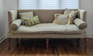 lot 131 image: Vintage Sage Upholstered Settee