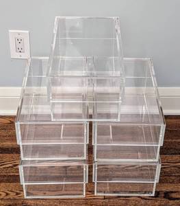 lot 123 image: Five Acrylic Storage Containers