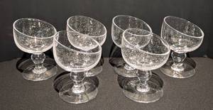 lot 175 image: Tilted Blown Bubble Glass Dessert Glasses