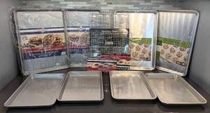 lot 188 image: Nordic Ware and USA Pan Baking Sheet Pans and New Cooling Racks