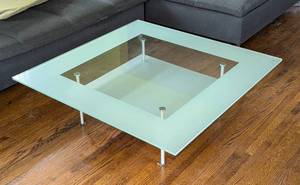 lot 110 image: Cailleres for Linge Roset Glass Coffee Table