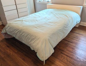 lot 25A image: Muurame White Full Size Platform Bed Frame