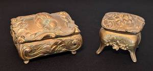 lot 120 image: Pair of Vintage Art Nouveau Jewelry Caskets