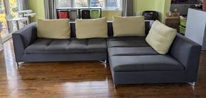 lot 111 image: Linge Roset Charcoal Upholstered Sectional