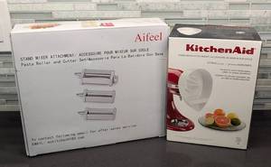 lot 76A image: KitchenAid Standing Mixer Pasta and Juicer Attachments
