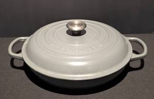 lot 101 image: Le Creuset Grey Enamel Covered Cast Iron Pan