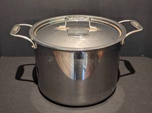 lot 104 image: All Clad d5 Stainless Steel 12qt Stock Pot