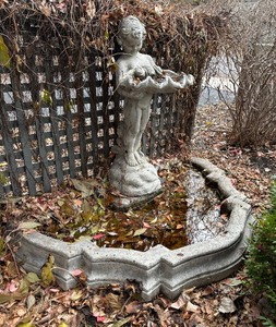 lot 48 image: Charming Cement Outdoor Figural Fountain