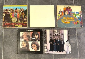 lot 224 image: 5 Records by The Beatles including Let It Be, Yellow Submarine, St. Peppers Heart Club and More