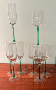 lot 349 image: Gorgeous Green Stemmed Glassware