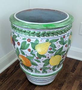 lot 26 image: Large and Colorful Painted Italian Terracotta Planter