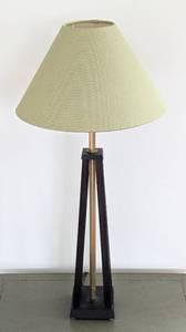 lot 31 image: Pierre Frey Black and Gold Table Lamp
