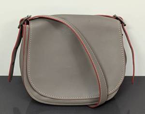lot 38 image: Coach Grey Leather Crossbody Saddle Bag