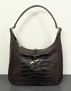 lot 37 image: Longchamp Roseau Black Leather Handbag