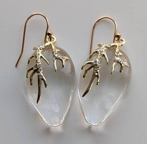 lot 294 image: Alexis Bittar Ophelia Golden Vines Lucite Earrings