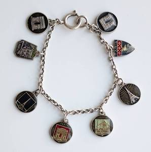 lot 297 image: Vintage Sterling Paris Charm Bracelet